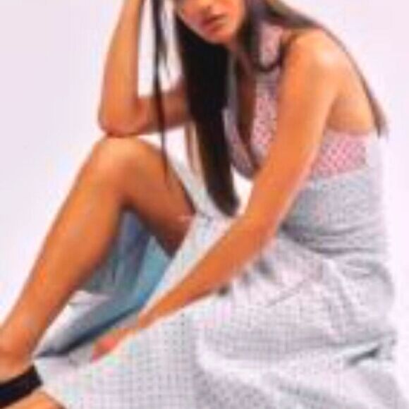 Free People Stelladonna Midi Dress Lt Blue Combo Size Large - Picture 4 of 17